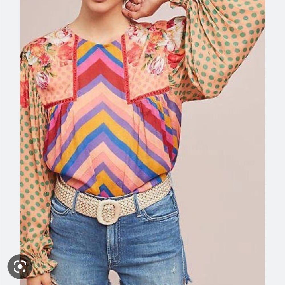 Anthropologie Blank NYC Miranda Peasant Blouse